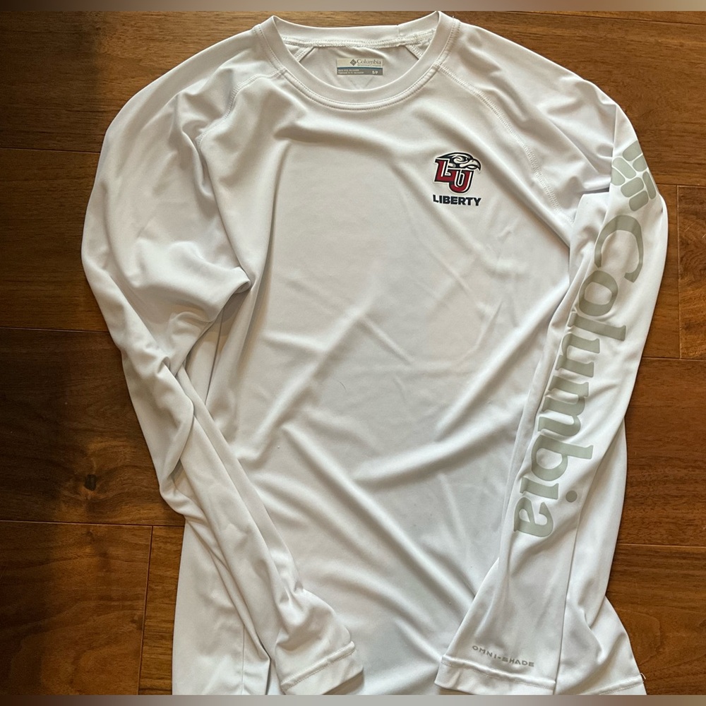 Liberty University Columbia White Performance Long Sleeve Shirt